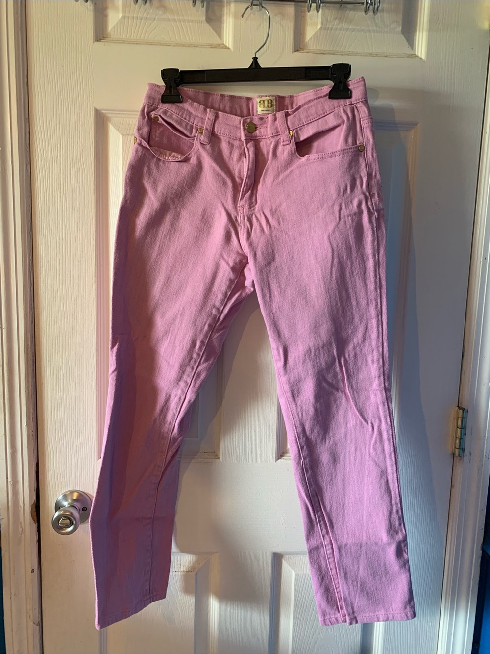 Boo Gemes Pink Denim Straight Leg Pants Size 4